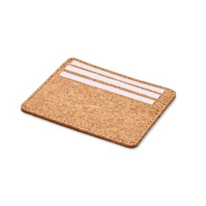 Korkowe etui na karty z RFID WALLK - beżowe