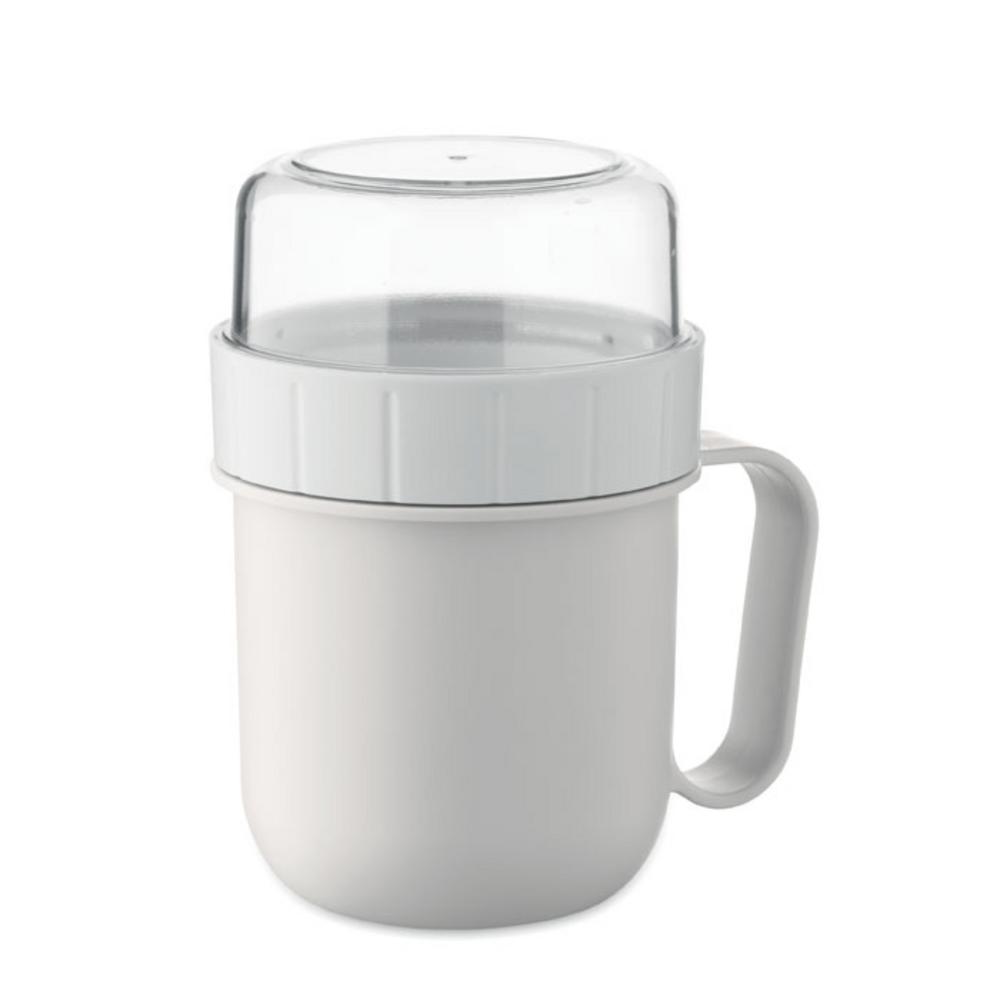 Kubek podróżny PP 450 ml CUP ON GO – biały mo2679-06 Kubek podróżny PP 450 ml CUP ON GO - biały
