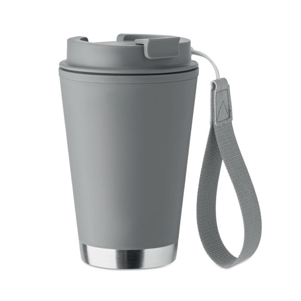 Kubek z podwójną ścianką 300 ml TOPIZ – kamienny szary mo2596-15 Kubek z podwójną ścianką 300 ml TOPIZ - kamienny szary