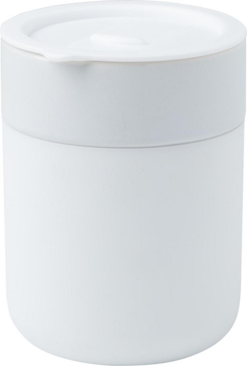 Kubki z logo – java kubek ceramiczny z silikonową osłoną i plastikową pokrywką 330 ml 10080801 Java kubek ceramiczny z silikonową osłoną i plastikową pokrywką 330 ml 10080801