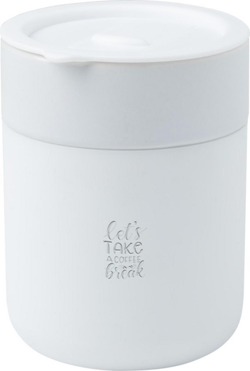 Kubki z logo – java kubek ceramiczny z silikonową osłoną i plastikową pokrywką 330 ml 10080801_eg_y1 Java kubek ceramiczny z silikonową osłoną i plastikową pokrywką 330 ml 10080801_eg_y1