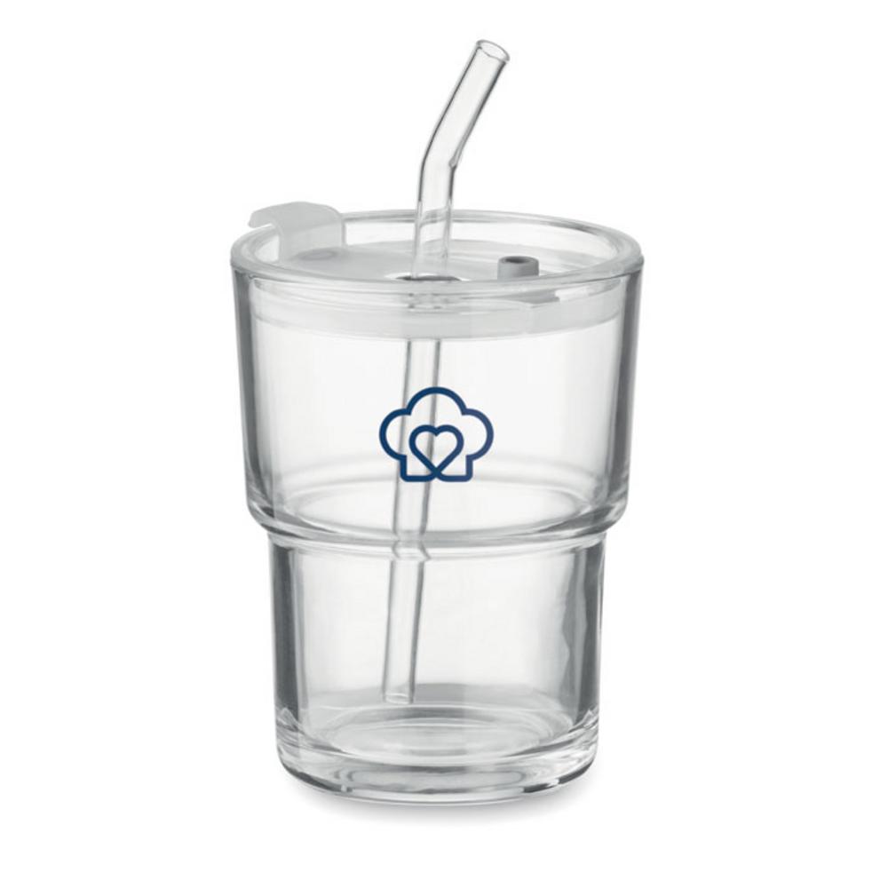 Kubki z logo – szklany kubek ze słomką 400ml sip mo2502-22-print Szklany kubek ze słomką 400ml SIP mo2502-22-print