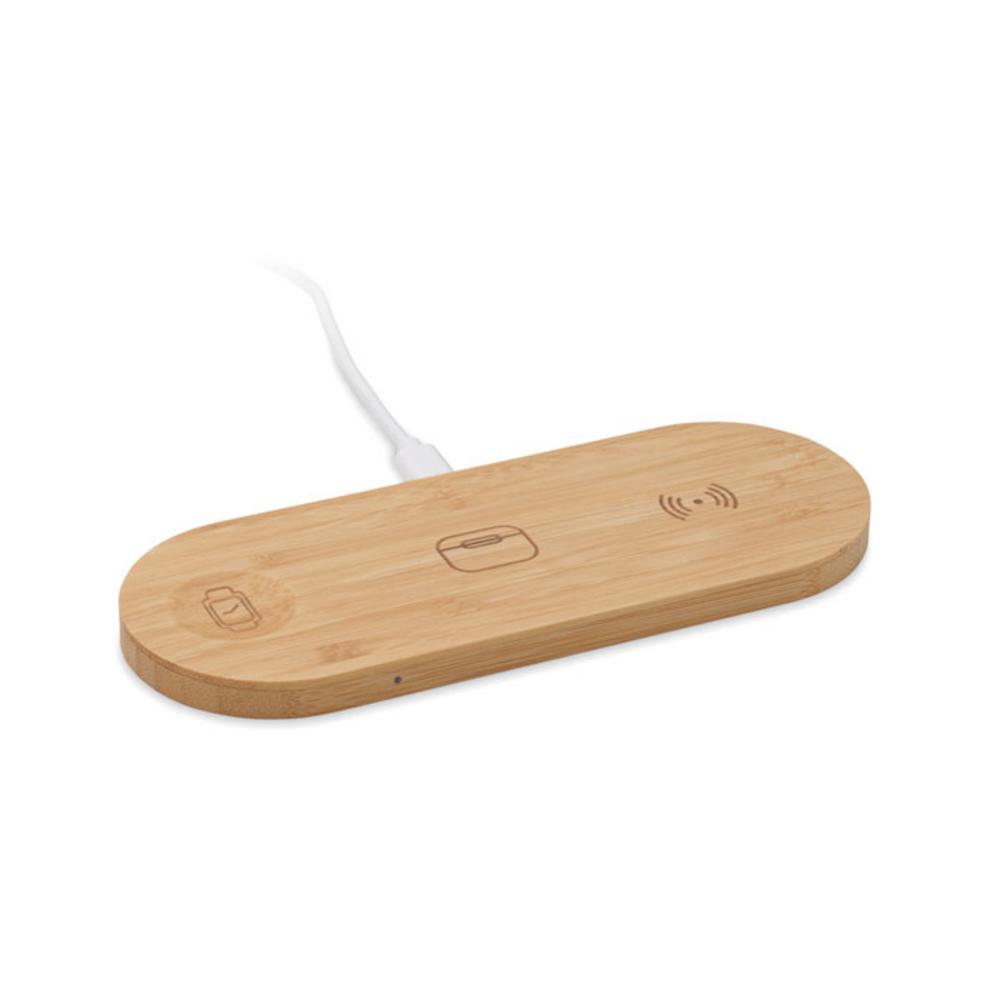 Ładowarka bezp. 3 w 1 15 W RECPAD - drewniana