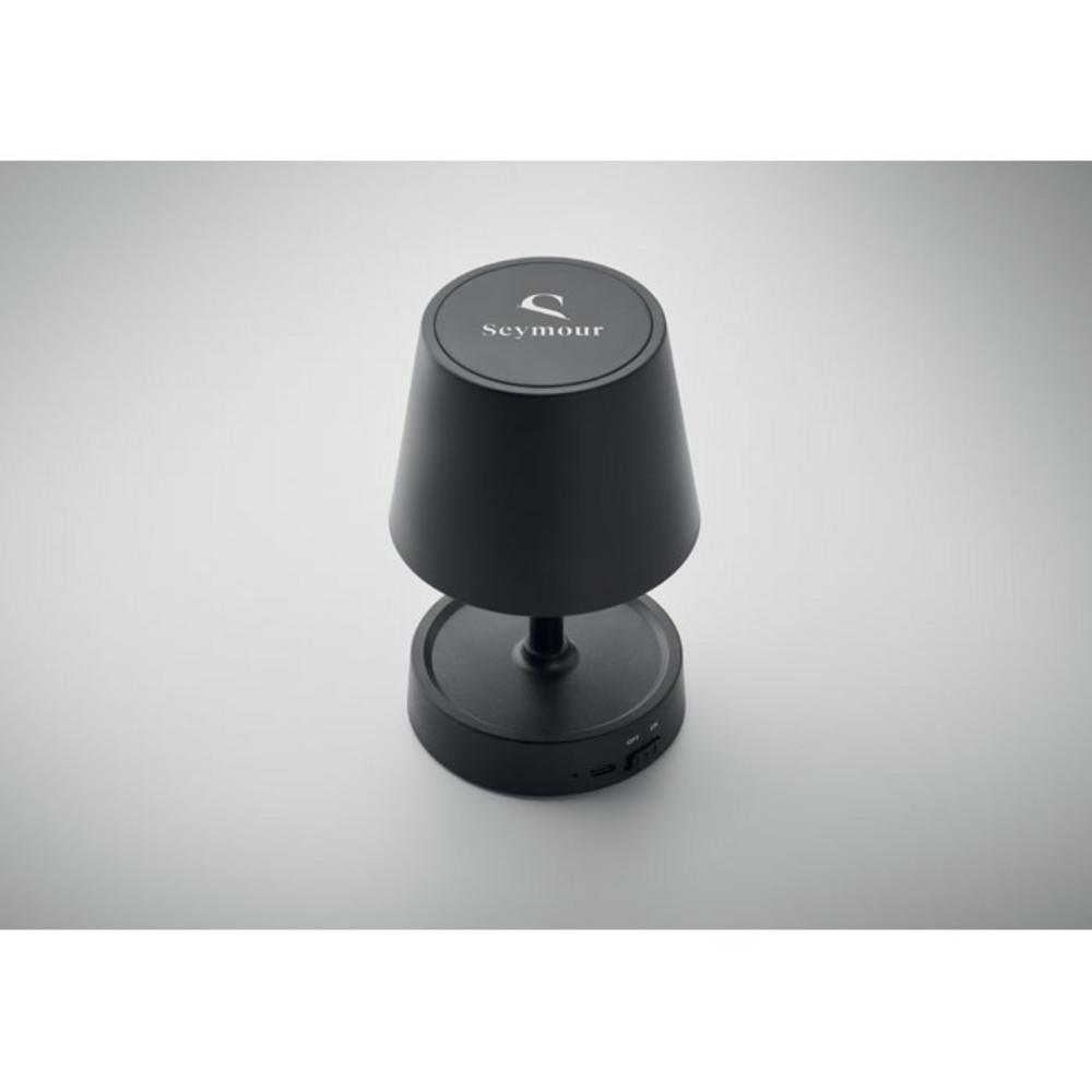 Lampki na biurko z logo – lampa stołowa ładowana usb taplamb mo2339-03-print Lampa stołowa ładowana USB TAPLAMB mo2339-03-print