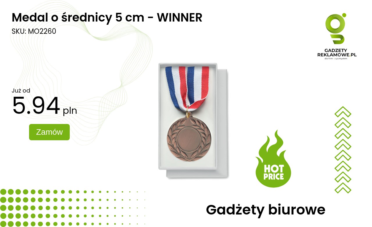 Medal o średnicy 5 cm - WINNER Medal o średnicy 5 cm z napisem WINNER
