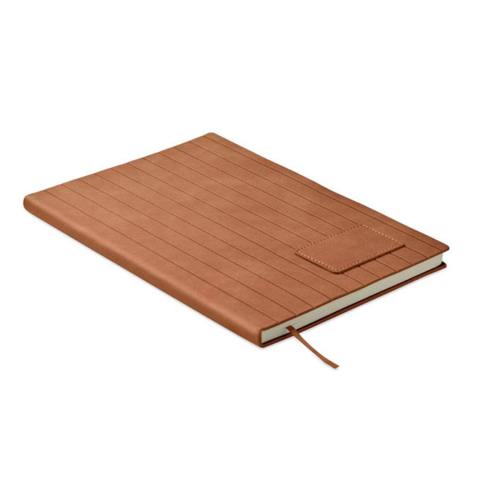 Notatnik A5 z dymionego PU TINTRAY – brązowy mo2663-01 Notatnik A5 z dymionego PU TINTRAY - brązowy