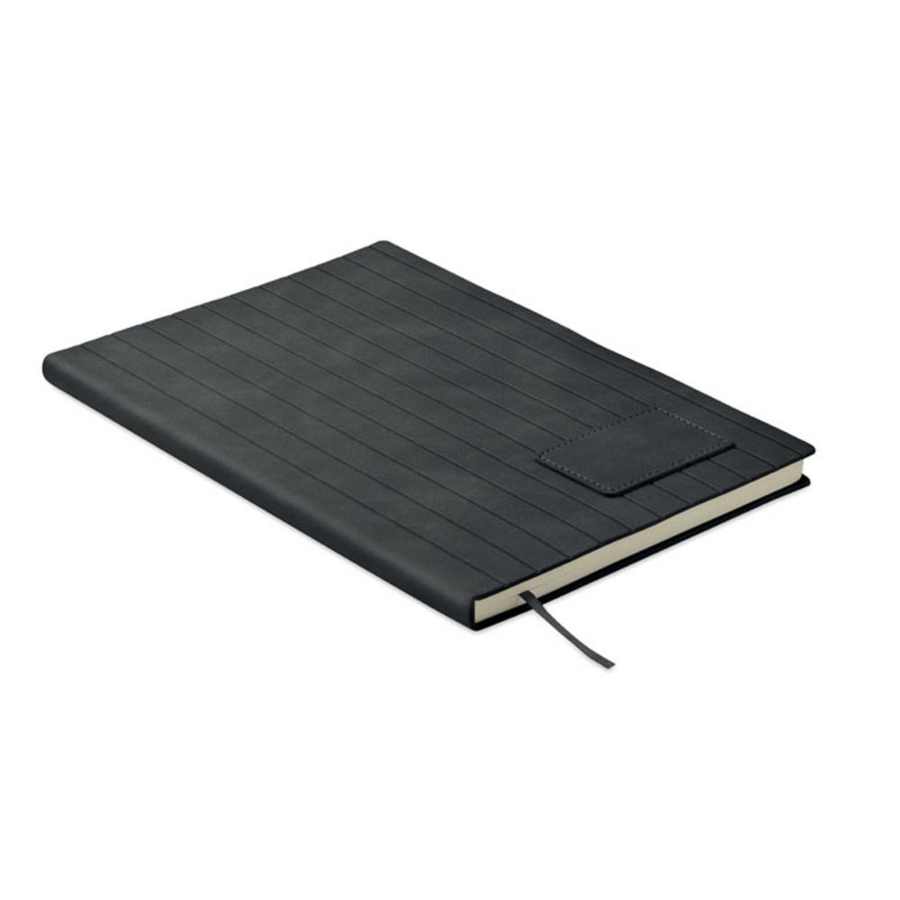 Notatnik A5 z dymionego PU TINTRAY – czarny mo2663-03 Notatnik A5 z dymionego PU TINTRAY - czarny