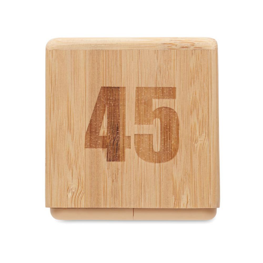 Produkty higieny osobistej z logo – bambusowy zegar z funkcją drzem curt mo2933-40-open Bambusowy zegar z funkcją drzem CURT mo2933-40-open