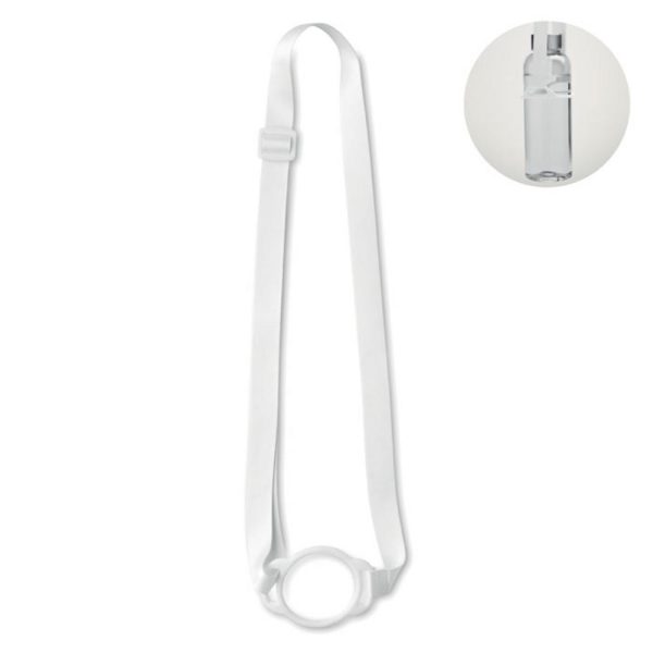 Smycz z uchwytem na kubek 6 cm LANCUP – biała mo2582-06 Smycz z uchwytem na kubek 6 cm LANCUP - biała