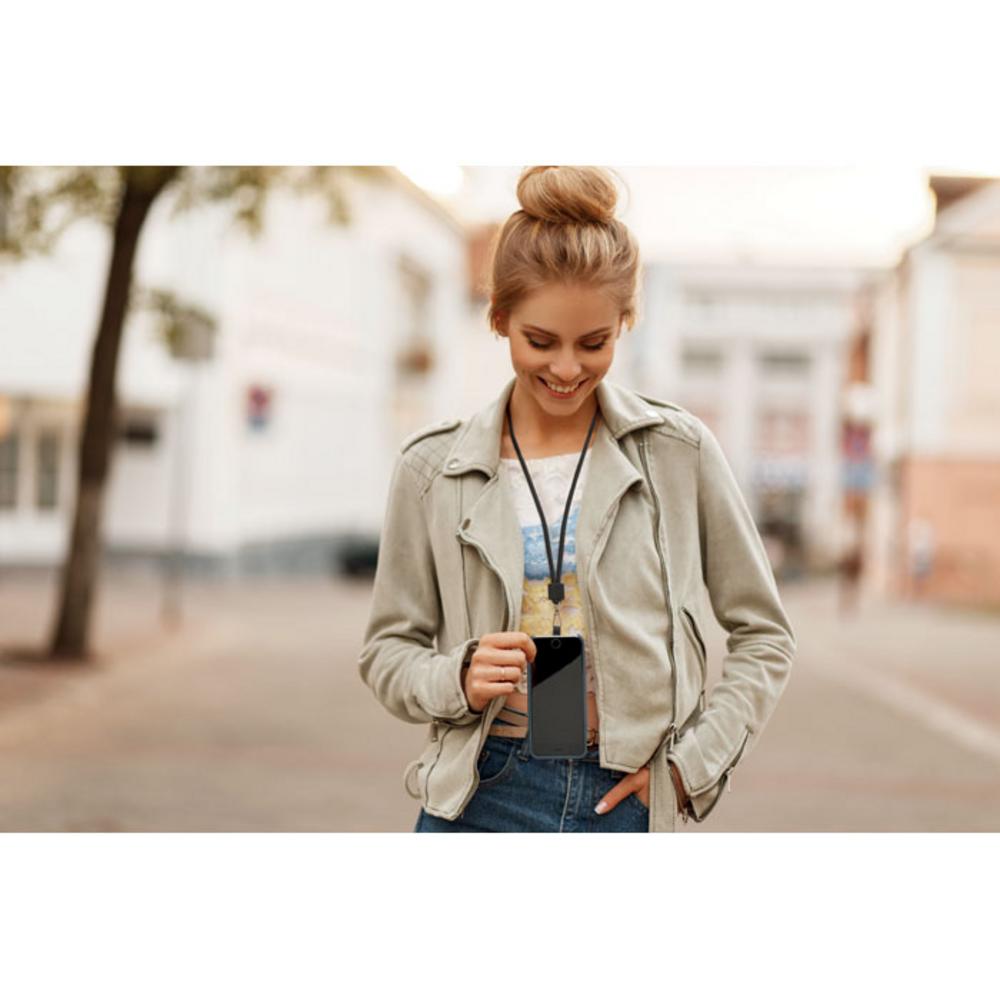 Smycze z logo – smycz do telefonu z rpet nonette mo6925-03-ambiant Smycz do telefonu z RPET NONETTE mo6925-03-ambiant