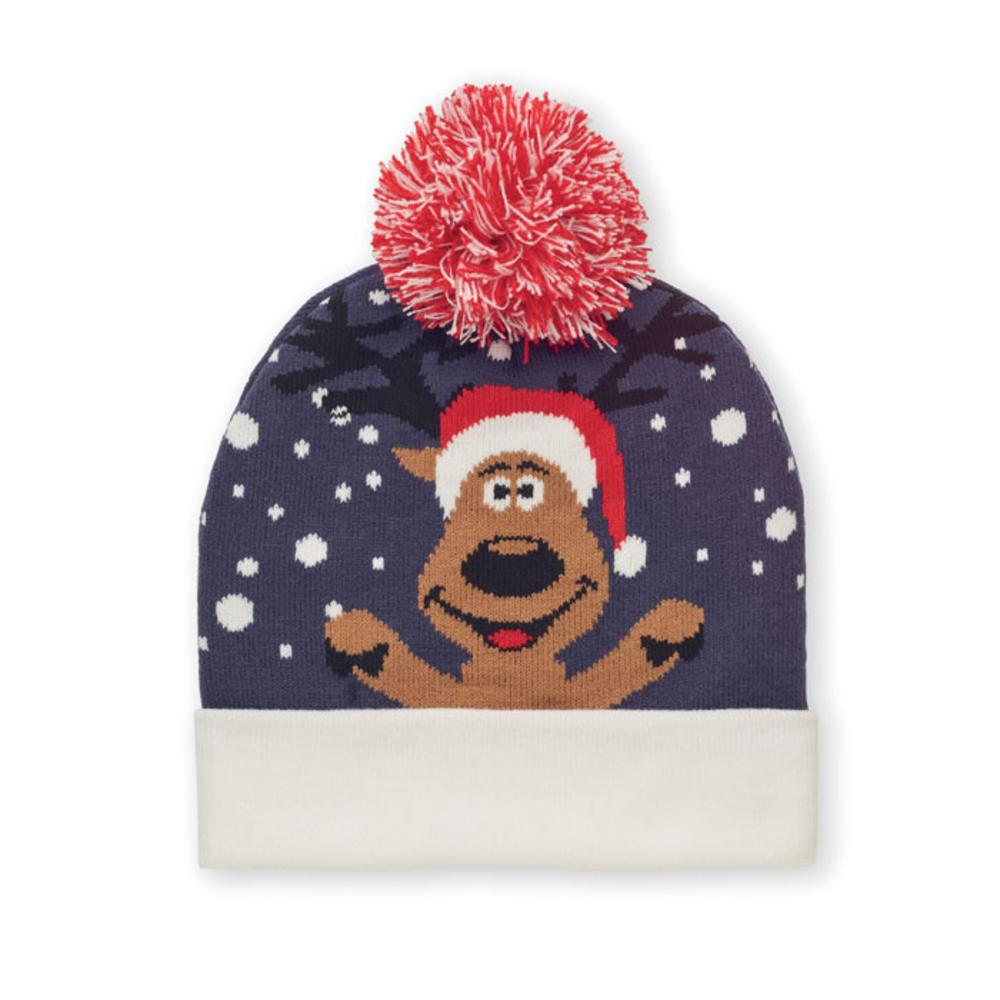 Świąteczna czapka z dzianiny SHIMAS HAT – niebieska cx1529-04 Świąteczna czapka z dzianiny SHIMAS HAT - niebieska