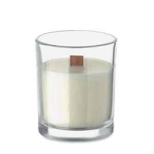 Świeca z wosku roślinnego 80gr KIVAS WOOD - przezroczysta