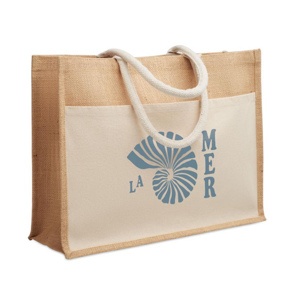 Torby na zakupy z logo – jutowa torba na zakupy baga mo2858-13-print Jutowa torba na zakupy BAGA mo2858-13-print