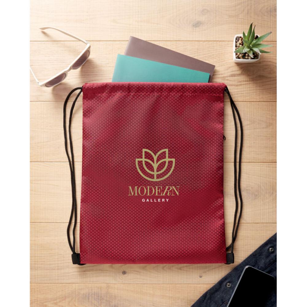 Torby na zakupy z logo – worek ze sznurkiem 420d rpet daykit mo2920-02-print Worek ze sznurkiem 420D RPET DAYKIT mo2920-02-print
