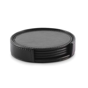Zestaw 4 podkładek PU POSA SET - czarne