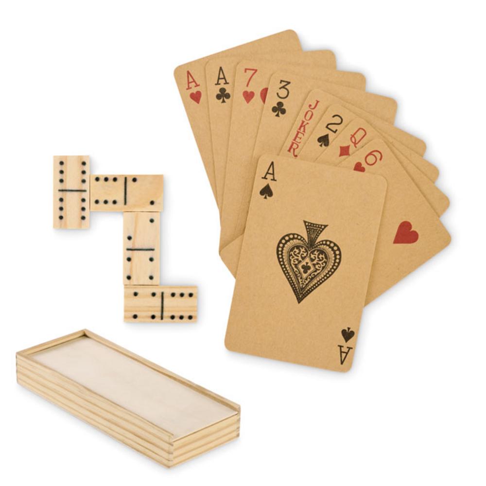 Zestaw domino i karty DOMI&CARDS - drewniany