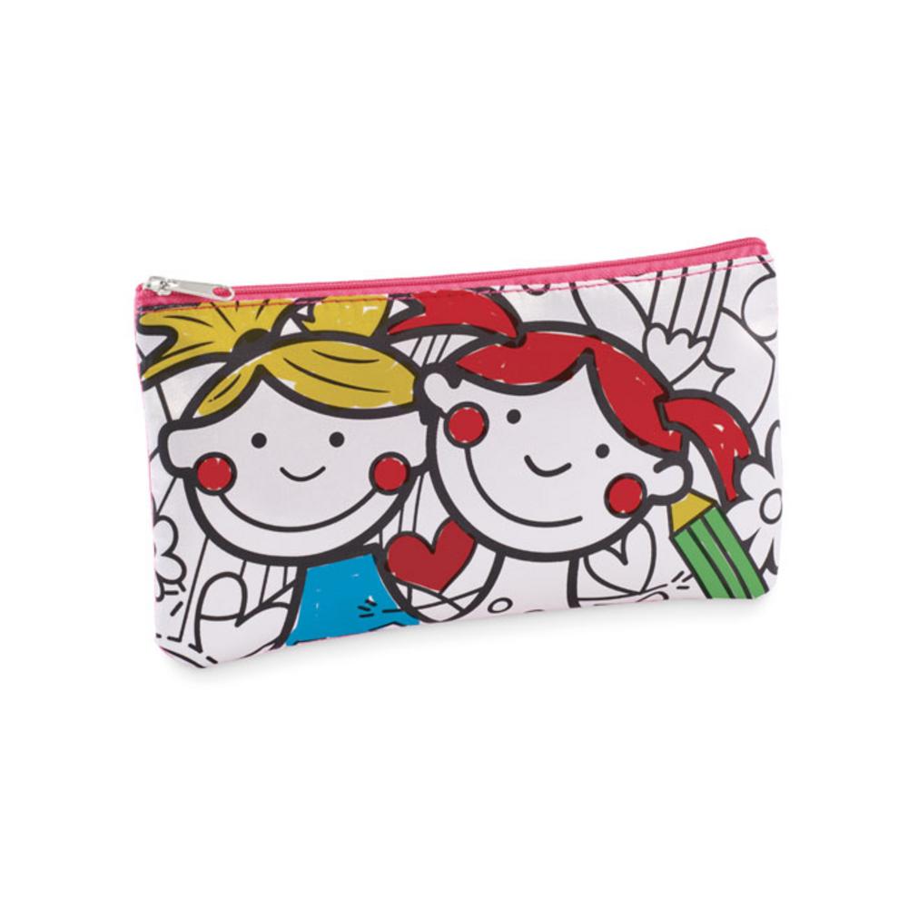 Zestawy piśmiennicze z logo – piórnik z flamastrami kiddo mo2505-11-side Piórnik z flamastrami KIDDO mo2505-11-side