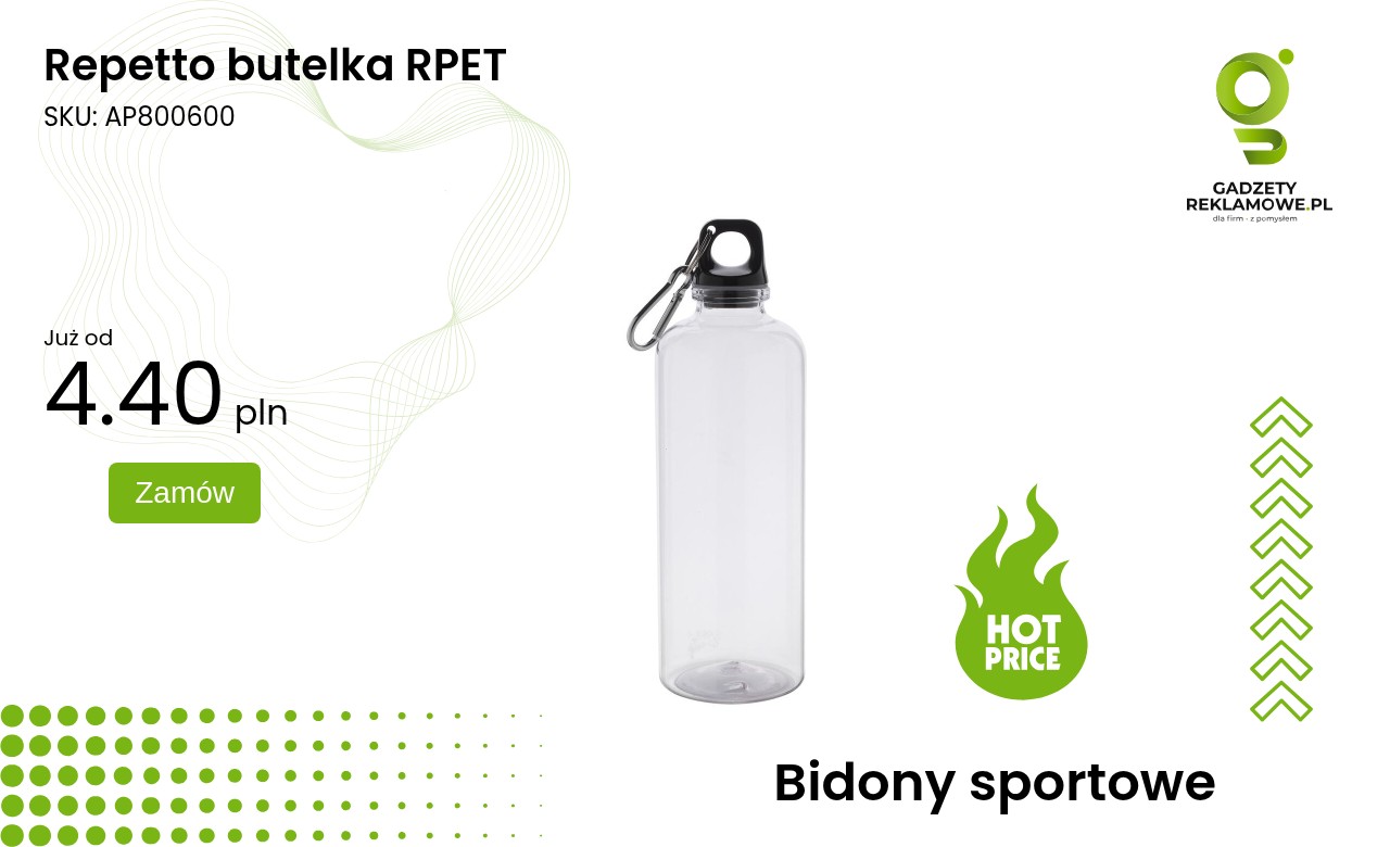 Repetto butelka RPET Repetto butelka wykonana z materiału RPET