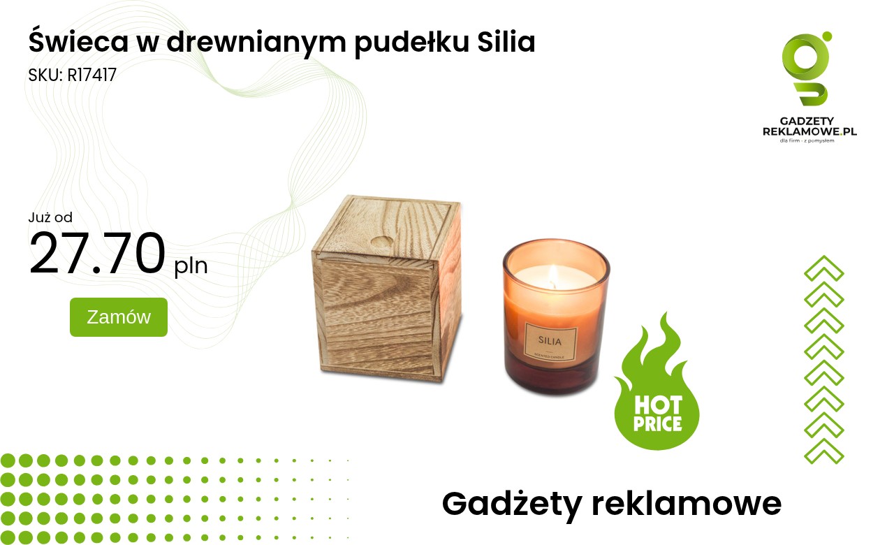 Świeca w drewnianym pudełku Silia Świeca w drewnianym pudełku Silia