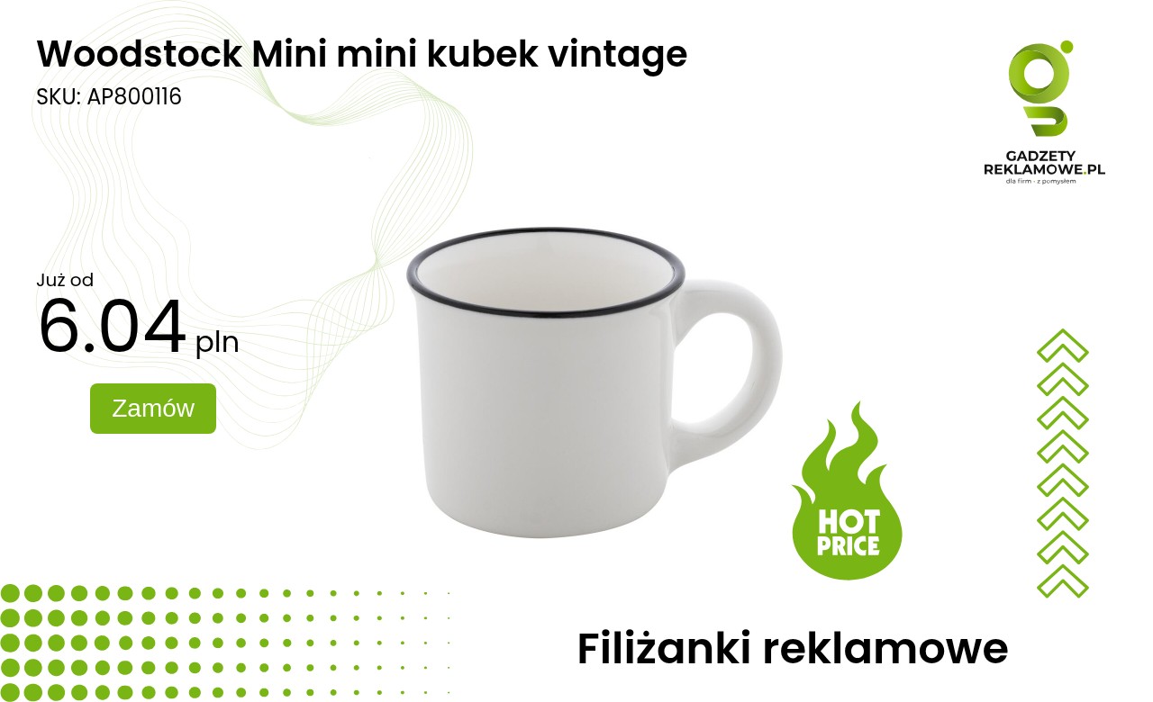 Woodstock Mini mini kubek vintage Mini kubek vintage z motywem Woodstock