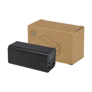 Acamar powerbank do laptopa o pojemności 20 000 mAh i mocy 70 W z aluminium z recyklingu - czarny