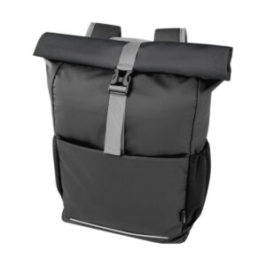 Aqua wodoodporna torba rowerowa o pojemności 20 l na 15-calowego laptopa wykonana z materiałów z recyklingu z certyfikatem GR - czarna