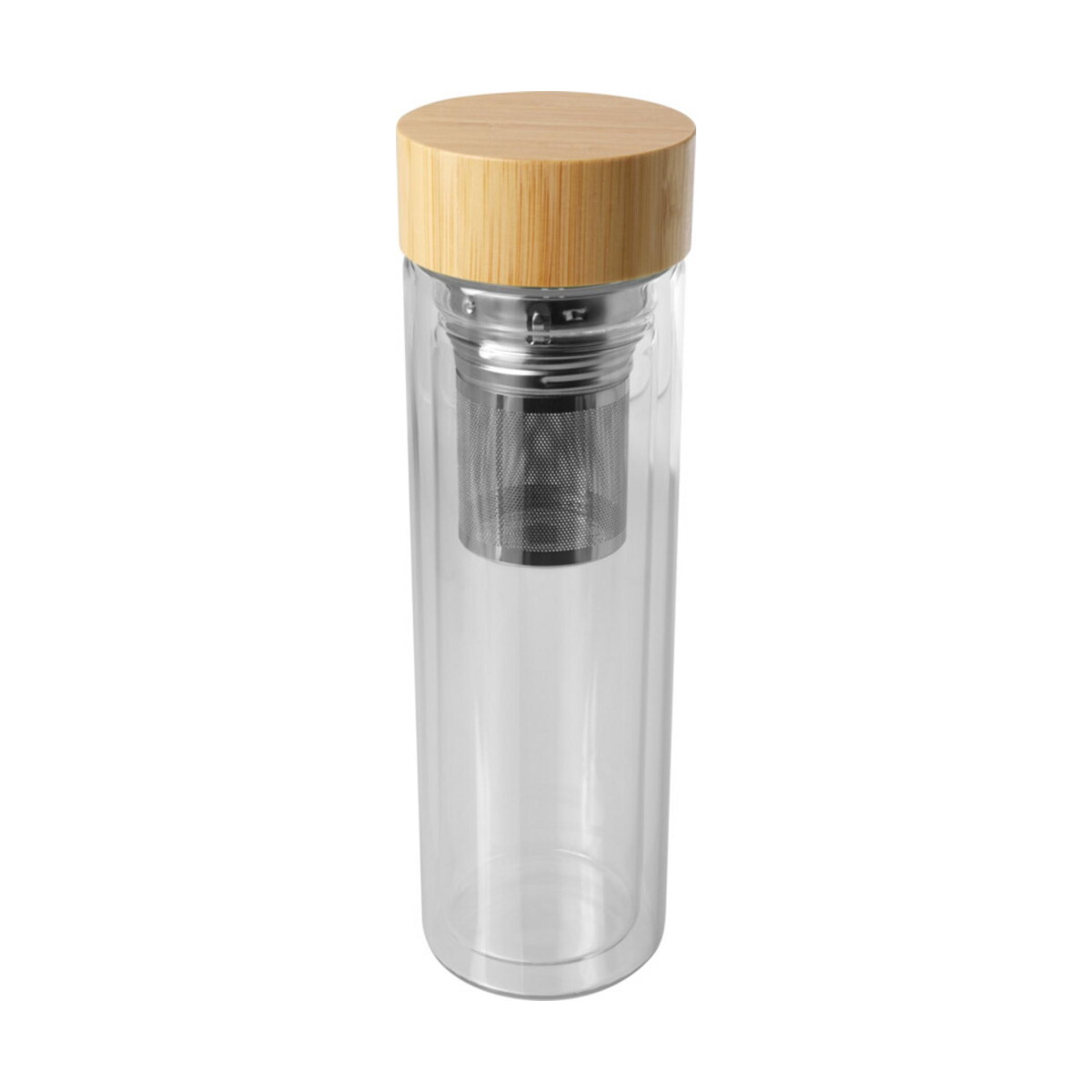Bailey butelka ze szkła borokrzemianowego z zaparzaczem i bambusową pokrywką 400 ml – biała 10081001 Bailey butelka ze szkła borokrzemianowego z zaparzaczem i bambusową pokrywką 400 ml - biała