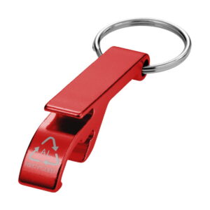 Tao otwieracz do butelek i puszek z łańcuchem do kluczy wykonany z aluminium pochodzącego z recyklingu z certyfikatem RCS 10457121