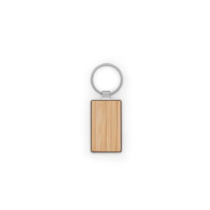 GASTON RECTANGULAR. Prostokątny brelok z żelaza z cynku i bambusa 95118_160-a