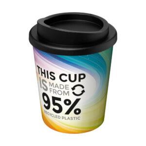 Brite-Americano® Espresso izolowany kubek z recyklingu o pojemności 250 ml - biało/czarny