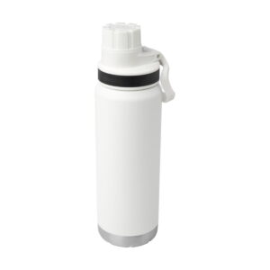 Butelka Fortis z recyklingowanej stali nierdzewnej, z miedzianą izolacją próżniową, o pojemności 700 ml, z certyfikatem RCS, przystosowana do napojów gazowanych - biała