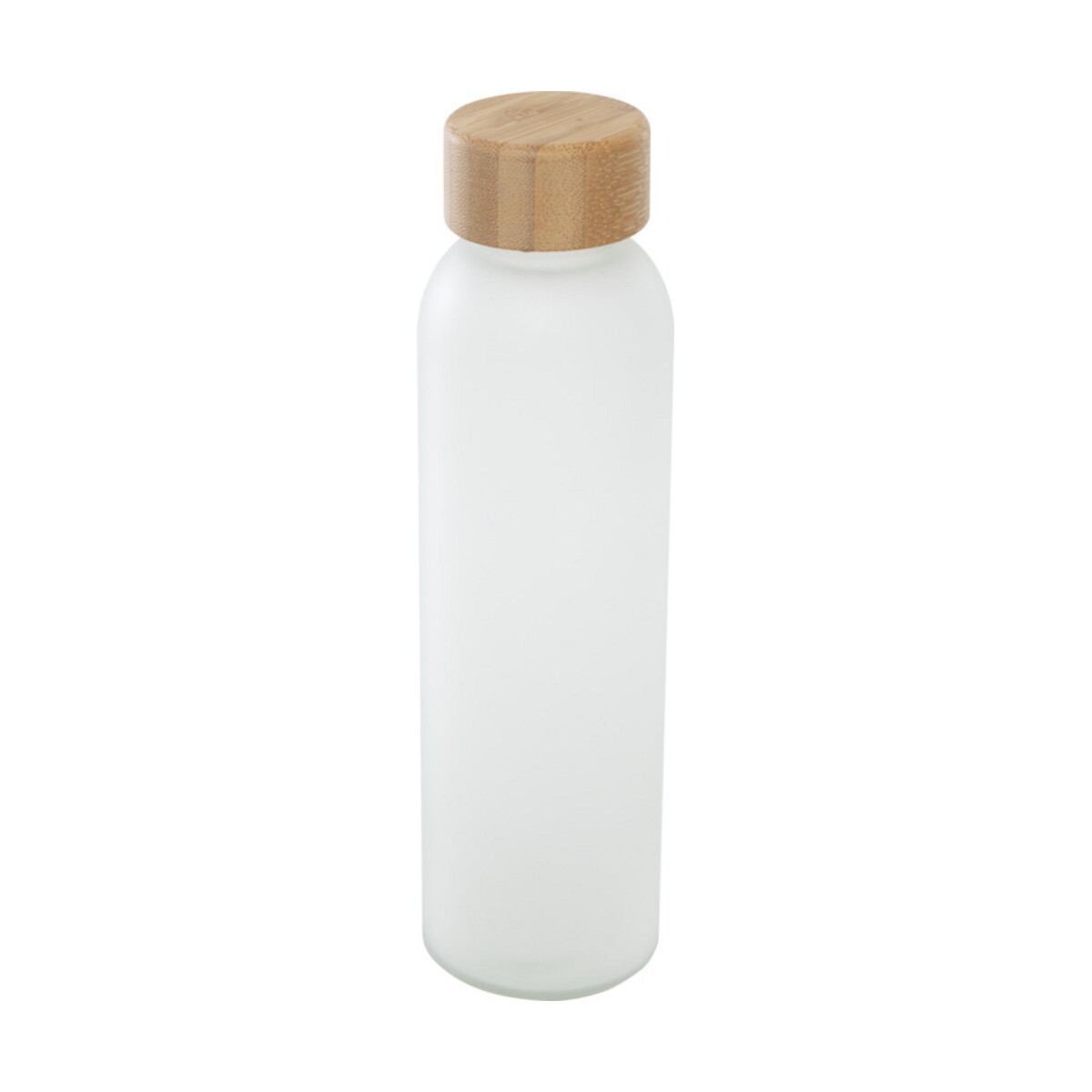 Butelki z logo – matowa butelka ze szkła sodowo-wapniowego lume 500 ml z zakrętką bambusową 10083001 Matowa butelka ze szkła sodowo-wapniowego Lume 500 ml z zakrętką bambusową 10083001