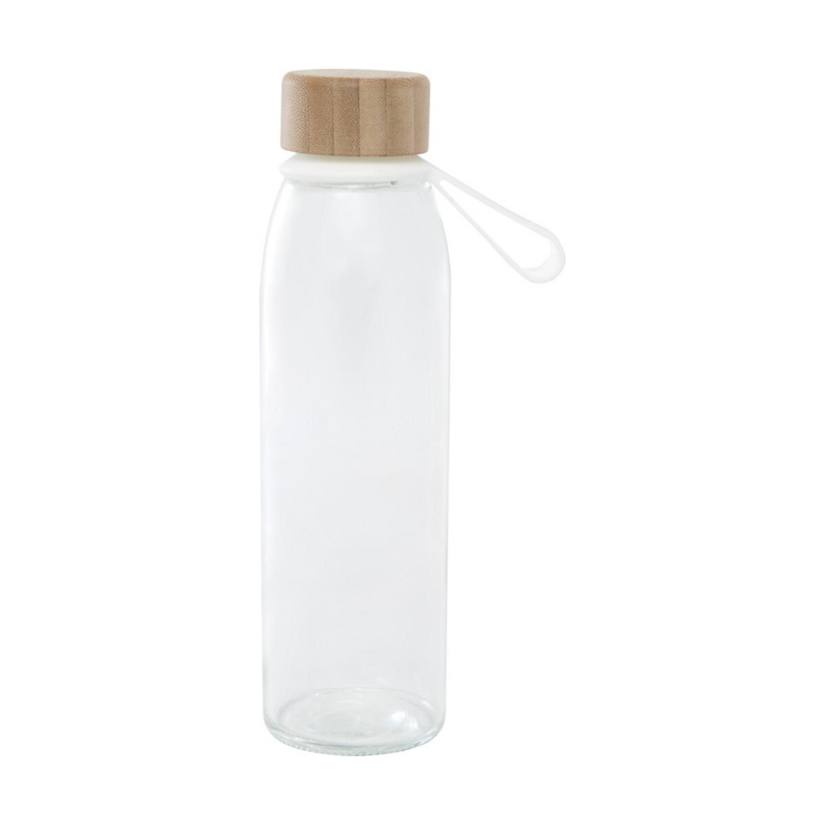 Butelki z logo – szklana butelka na wodę porto o pojemności 500 ml, z silikonowym uchwytem i z bambusową zakrętką 10085301_f1 Szklana butelka na wodę Porto o pojemności 500 ml, z silikonowym uchwytem i z bambusową zakrętką 10085301_f1