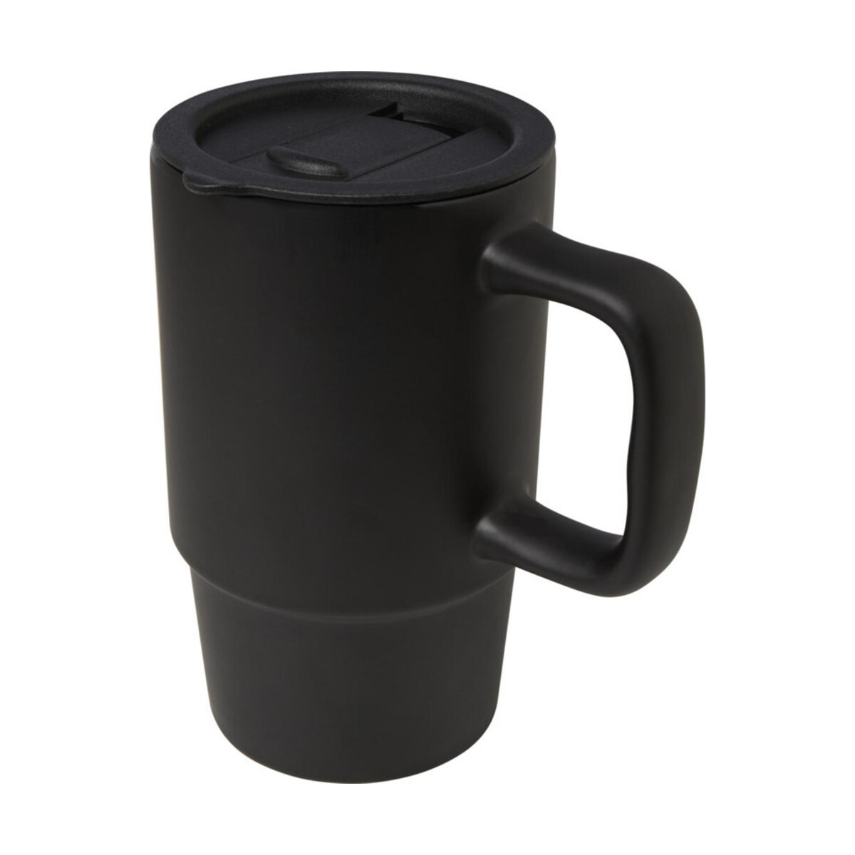 Carter kubek ceramiczny o pojemności 450 ml z plastikową pokrywką – czarny 10089690 Carter kubek ceramiczny o pojemności 450 ml z plastikową pokrywką - czarny