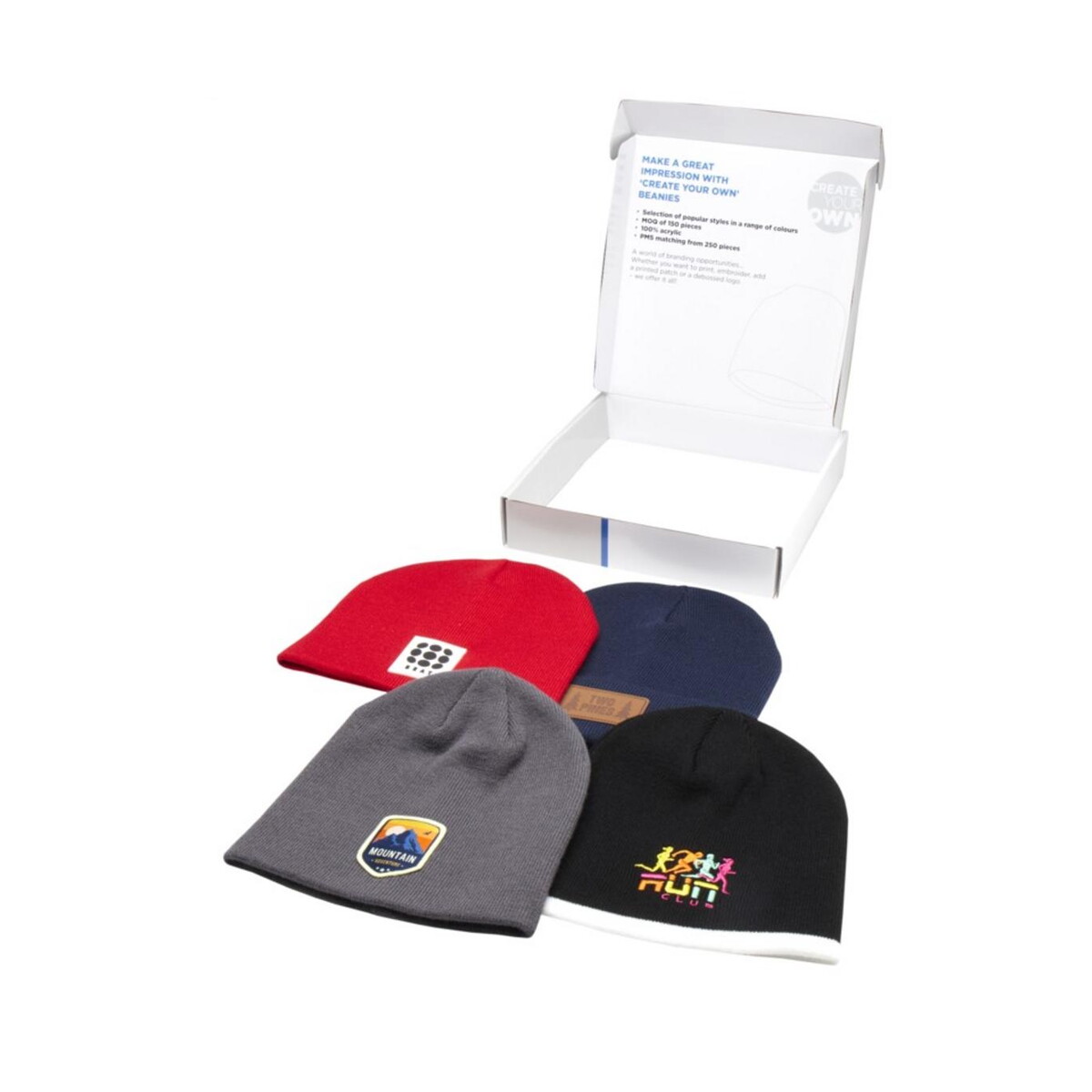 Czapki zimowe z logo – pudełko z czapkami typu beanie 1pw00901_e1 Pudełko z czapkami typu beanie 1pw00901_e1