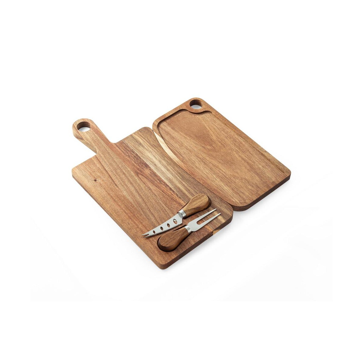 Deski do krojenia z logo – cassia. deska do serów z drewna akacjowego z uchwytem, z materiału z certyfikatem fsc™ i innych kontrolowanych materiałów 94293_170-d CASSIA. Deska do serów z drewna akacjowego z uchwytem, z materiału z certyfikatem FSC™ i innych kontrolowanych materiałów 94293_170-d