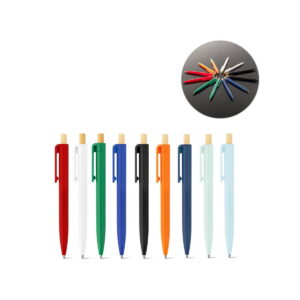 ZARA. Długopis z recyklingowanego ABS (100% rABS) z bambusową przycisk 91945_set