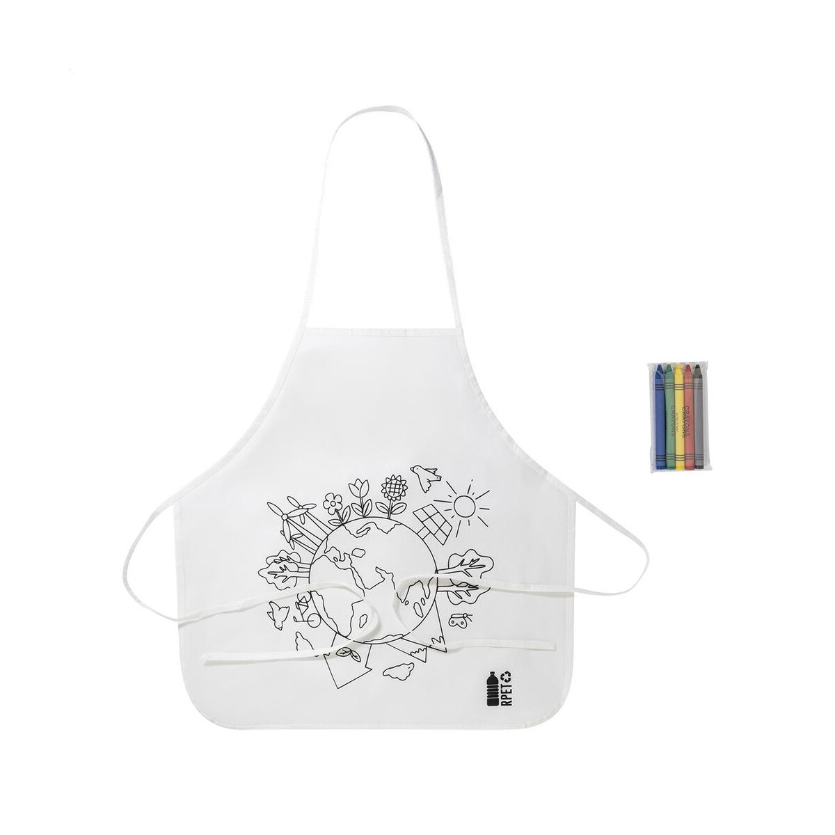 Fartuchy z logo – ecolo fartuch do kolorowania rpet AP800301 Ecolo fartuch do kolorowania RPET AP800301