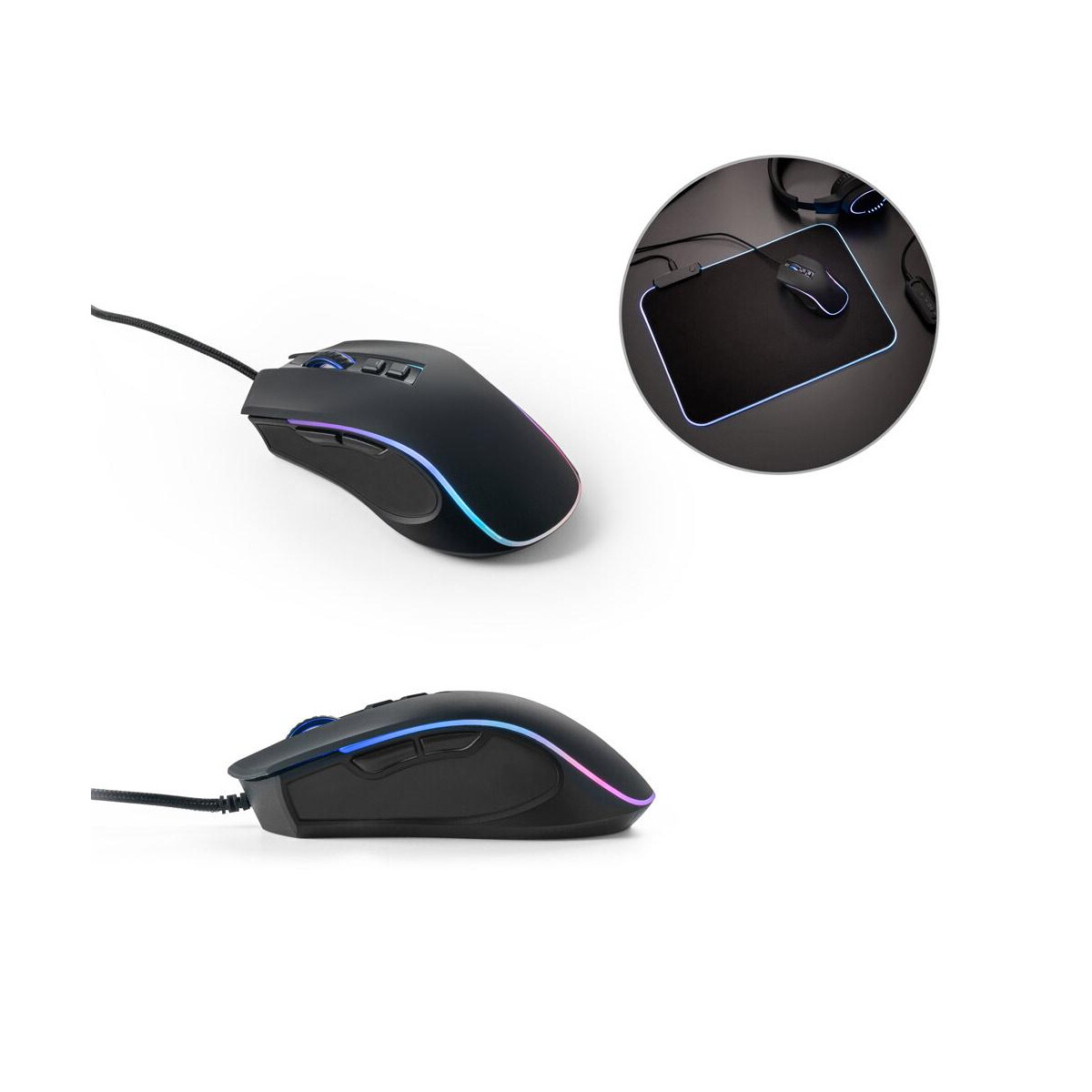Gadżety do komputera z logo – thorne mouse rgb. mysz do gier z kablem o długości 1.5 m i oświetleniem led rgb z abs 97133_set THORNE MOUSE RGB. Mysz do gier z kablem o długości 1.5 m i oświetleniem LED RGB z ABS 97133_set