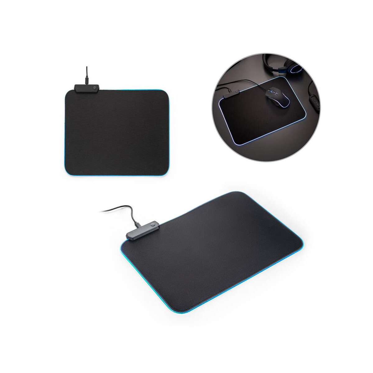 Gadżety do komputera z logo – thorne mousepad rgb. podkładka pod mysz do gier z podświetleniem led rgb z poliestru 97134_set THORNE MOUSEPAD RGB. Podkładka pod mysz do gier z podświetleniem LED RGB z poliestru 97134_set
