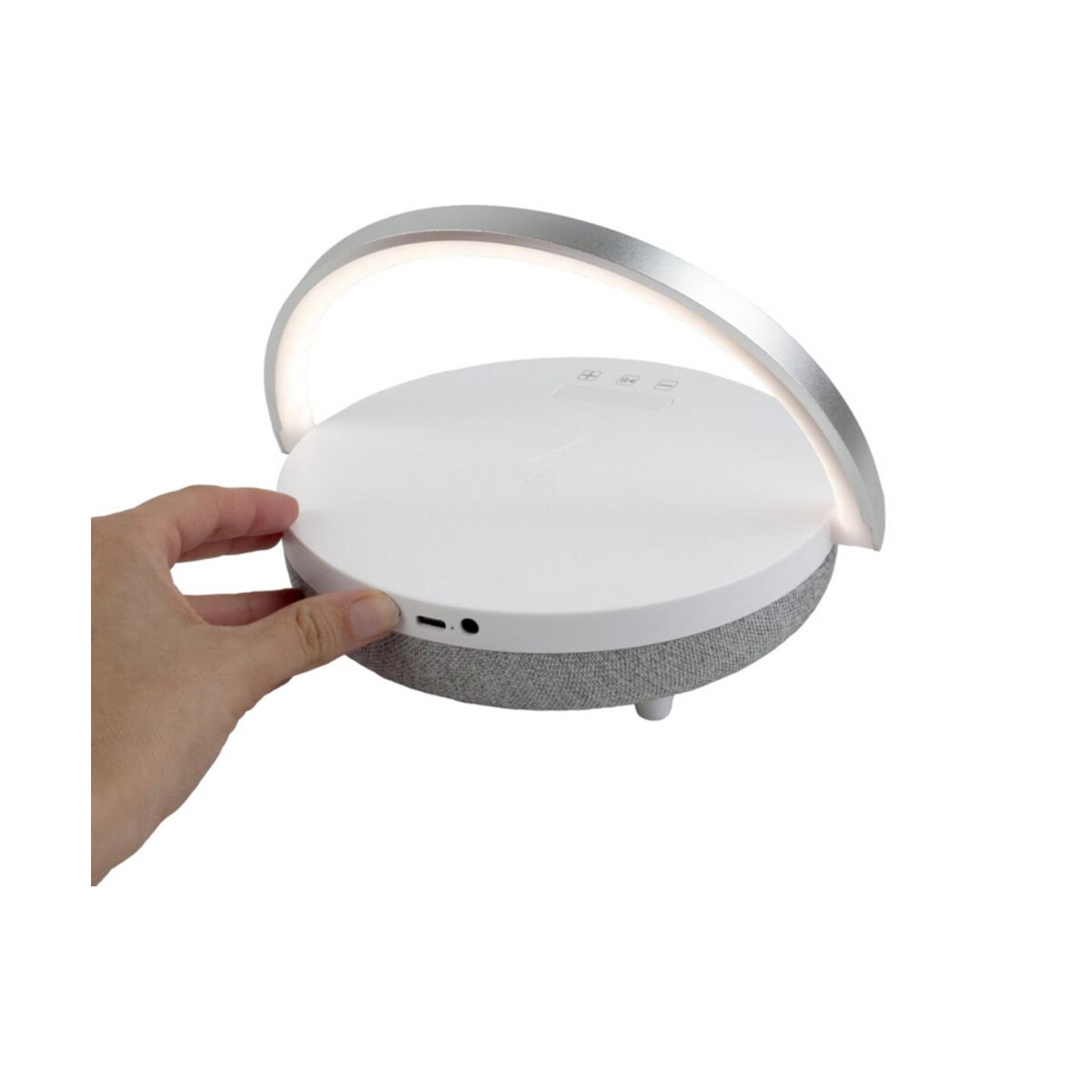 Głośniki z logo – prixton głośnik bluetooth® 10 w 4 w 1 ze światłem led i podstawą do ładowania bezprzewodowego 2pa16001_e2 Prixton głośnik Bluetooth® 10 W 4 w 1 ze światłem LED i podstawą do ładowania bezprzewodowego 2pa16001_e2