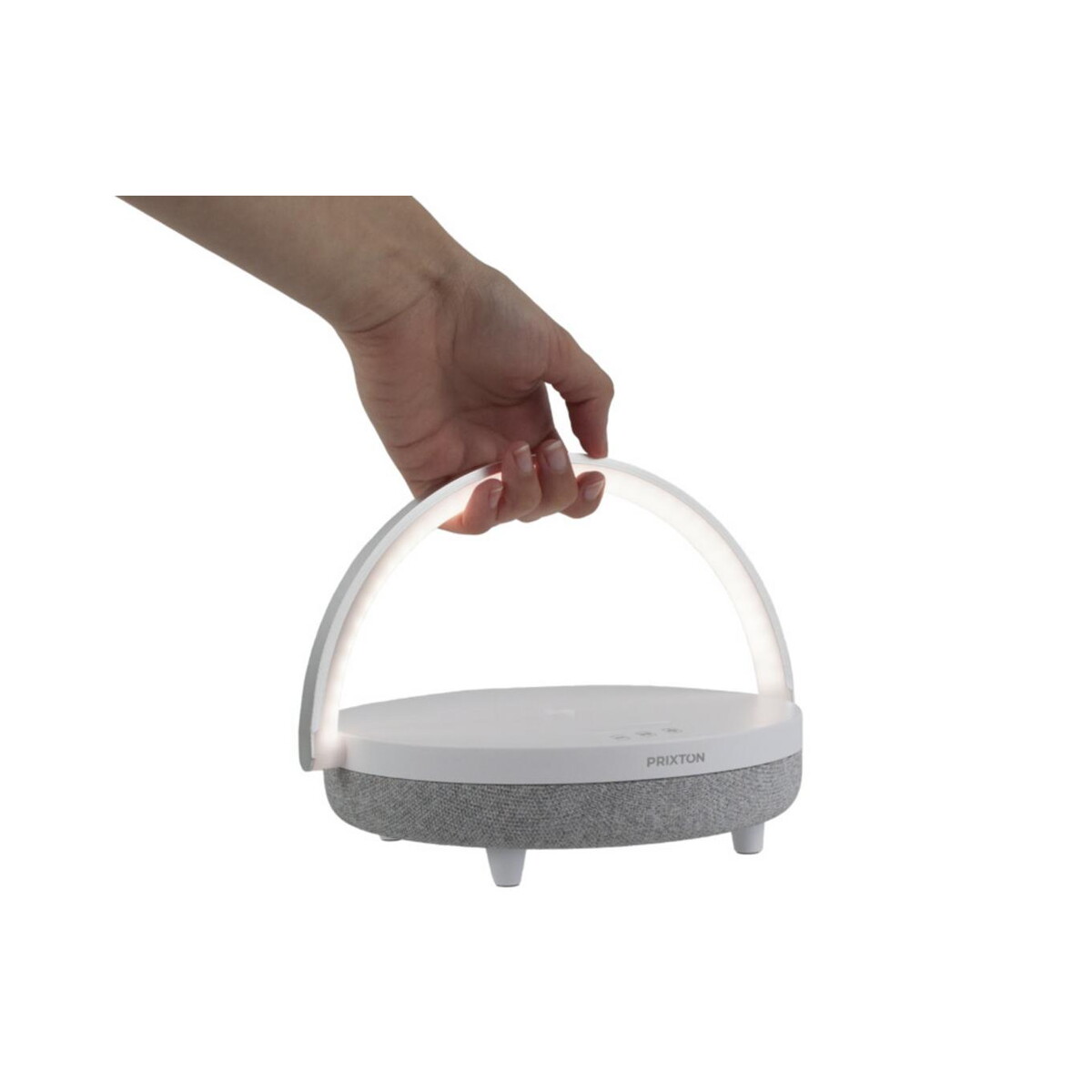 Głośniki z logo – prixton głośnik bluetooth® 10 w 4 w 1 ze światłem led i podstawą do ładowania bezprzewodowego 2pa16001_e3 Prixton głośnik Bluetooth® 10 W 4 w 1 ze światłem LED i podstawą do ładowania bezprzewodowego 2pa16001_e3