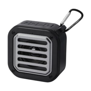 Solo plastikowy głośnik solarny Bluetooth® IPX5 o mocy 3 W z karabińczykiem wykonany z tworzywa pochodzącego z recyklingu z c 12434790