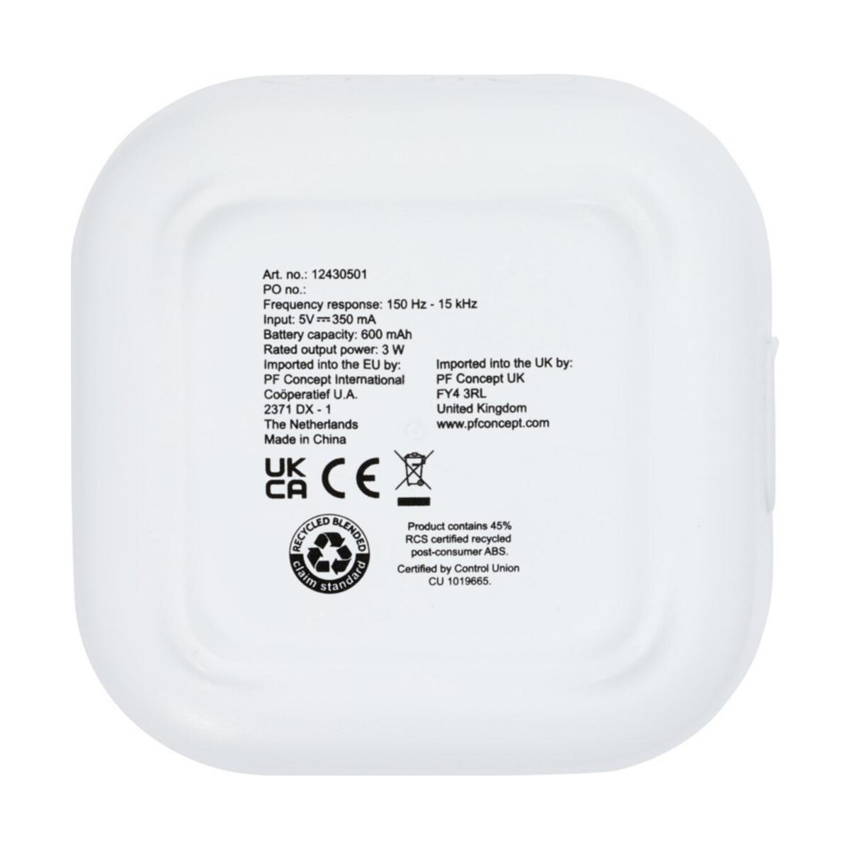 Głośniki z logo – stark głośnik bluetooth® 2.0 o mocy 3 w z tworzyw sztucznych pochodzących z recyklingu z certyfikatem rcs 12430501_b1 Stark głośnik Bluetooth® 2.0 o mocy 3 W z tworzyw sztucznych pochodzących z recyklingu z certyfikatem RCS 12430501_b1