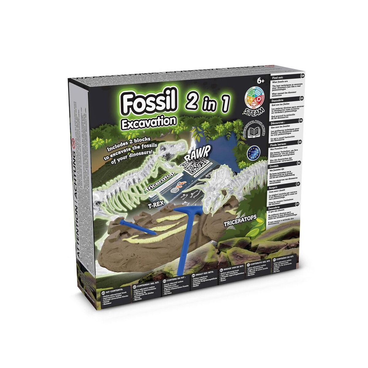 Gry z logo – 2 in 1 fossil excavation kit i. gra edukacyjna dla dzieci 35823_100-a 2 in 1 Fossil Excavation Kit I. Gra edukacyjna dla dzieci 35823_100-a