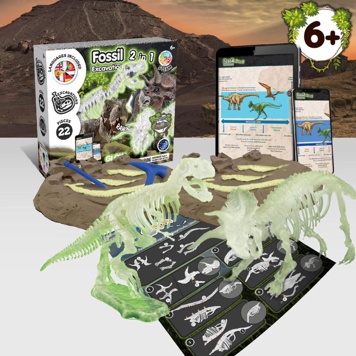 Gry z logo – 2 in 1 fossil excavation kit i. gra edukacyjna dla dzieci 35823_100-b 2 in 1 Fossil Excavation Kit I. Gra edukacyjna dla dzieci 35823_100-b