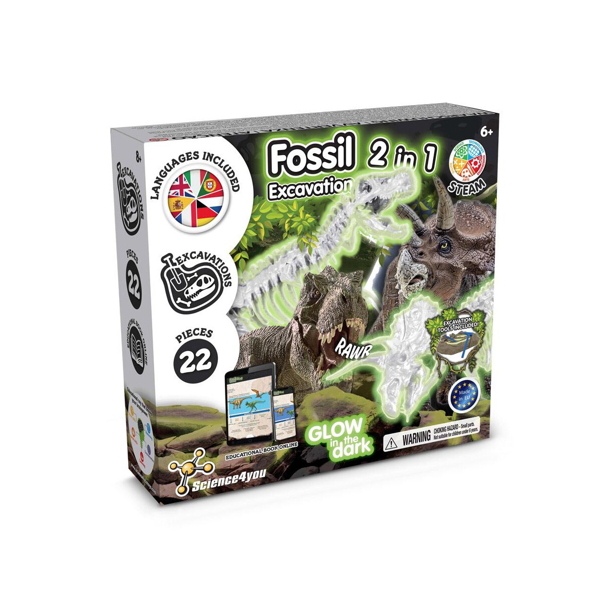 Gry z logo – 2 in 1 fossil excavation kit i. gra edukacyjna dla dzieci 35823_set 2 in 1 Fossil Excavation Kit I. Gra edukacyjna dla dzieci 35823_set