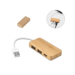 MOSER. HUB z 2 portami USB-A i 1 portem USB-C z bambusa 97127_set