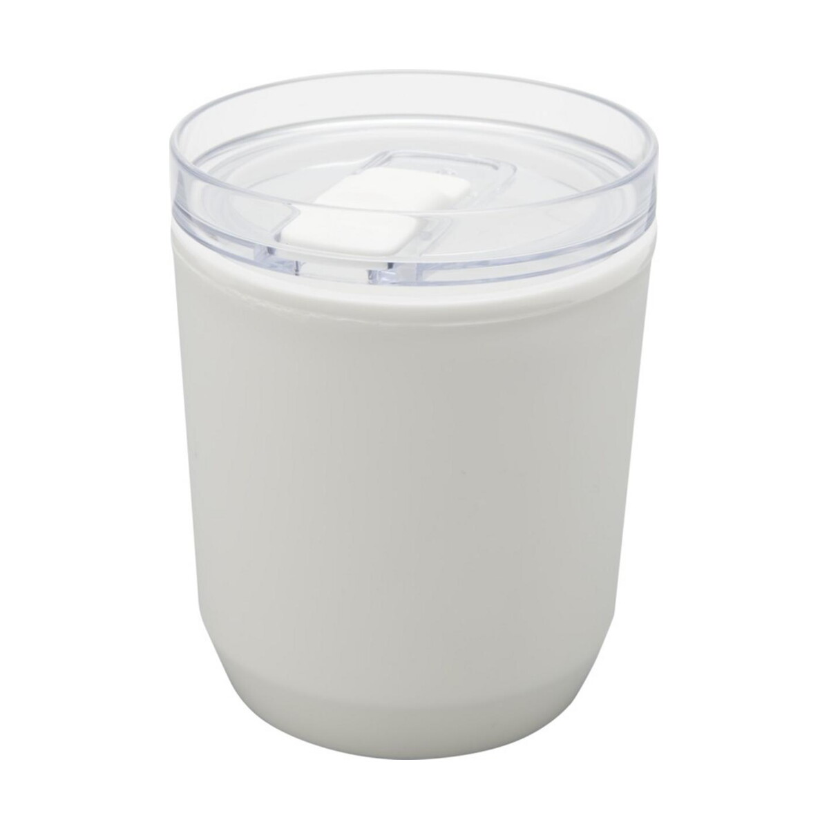 Hudson kubek z podwójnymi ściankami o pojemności 180 ml wykonany z tworzyw sztucznych pochodzących z recyklingu – biały 10085201 Hudson kubek z podwójnymi ściankami o pojemności 180 ml wykonany z tworzyw sztucznych pochodzących z recyklingu - biały