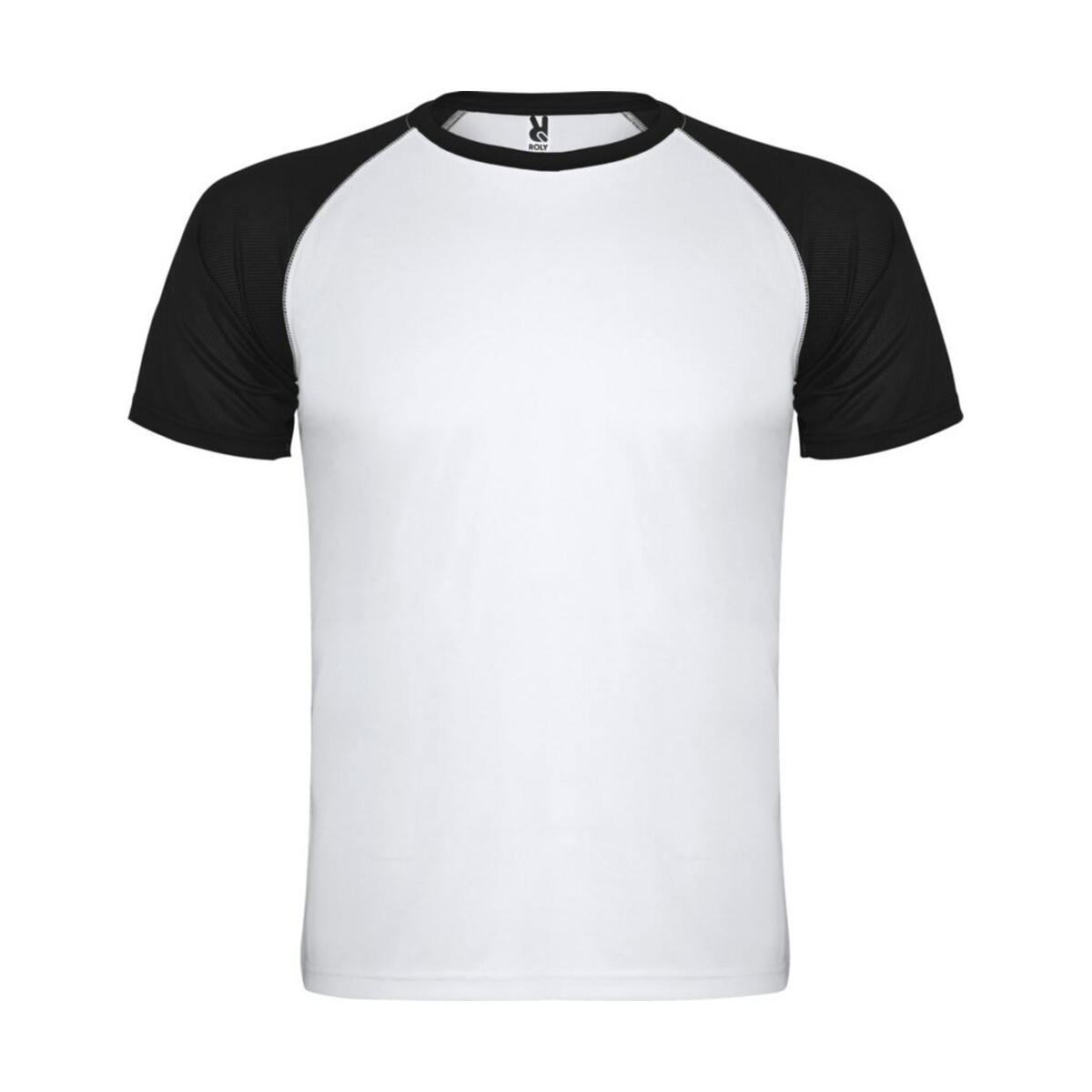 Indianapolis sportowa koszulka unisex z krótkim rękawem – biała/czarna r66508r Indianapolis sportowa koszulka unisex z krótkim rękawem - biała/czarna